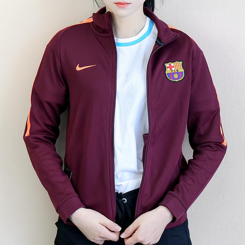 耐克(NIKE)童装17-18巴塞罗那运动立领训练足球夹克外套 883548-685高清大图