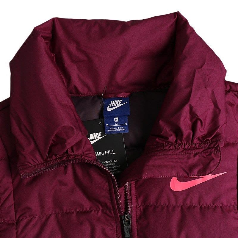 Nike耐克女上衣2018秋季新款短款修身保暖羽绒背心马甲854858-609图片