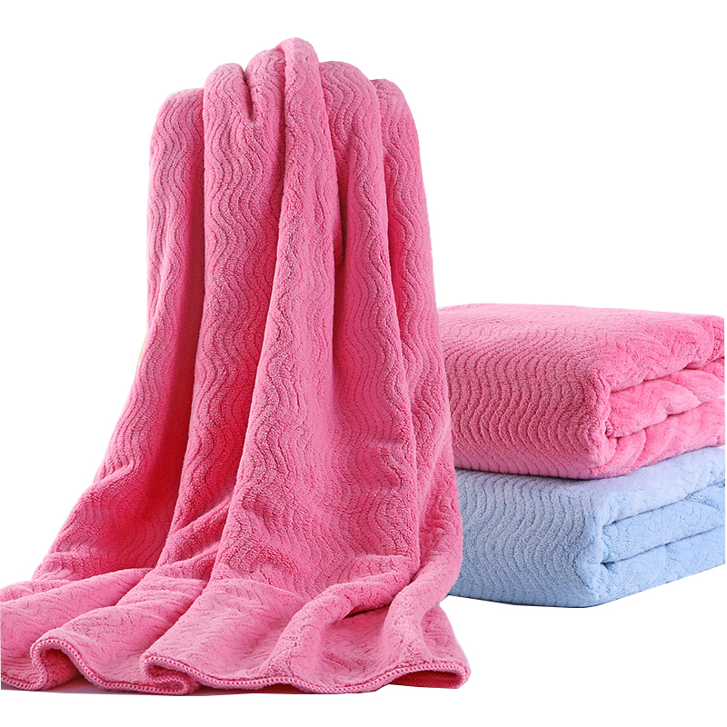 卡伴儿童浴巾超柔软吸水新生儿毛巾被宝宝儿童盖毯洗澡巾提花波浪纹浴巾75*150cm