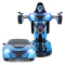 星辉(Rastar)RS战警一键遥控变形汽车机器人带语音遥控车男孩儿童玩具74700蓝色