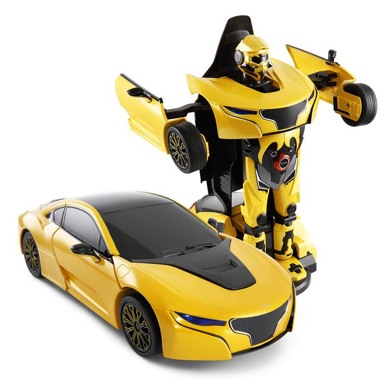 星辉(Rastar)RS战警一键遥控变形汽车机器人带语音遥控车男孩儿童玩具74700黄色图片