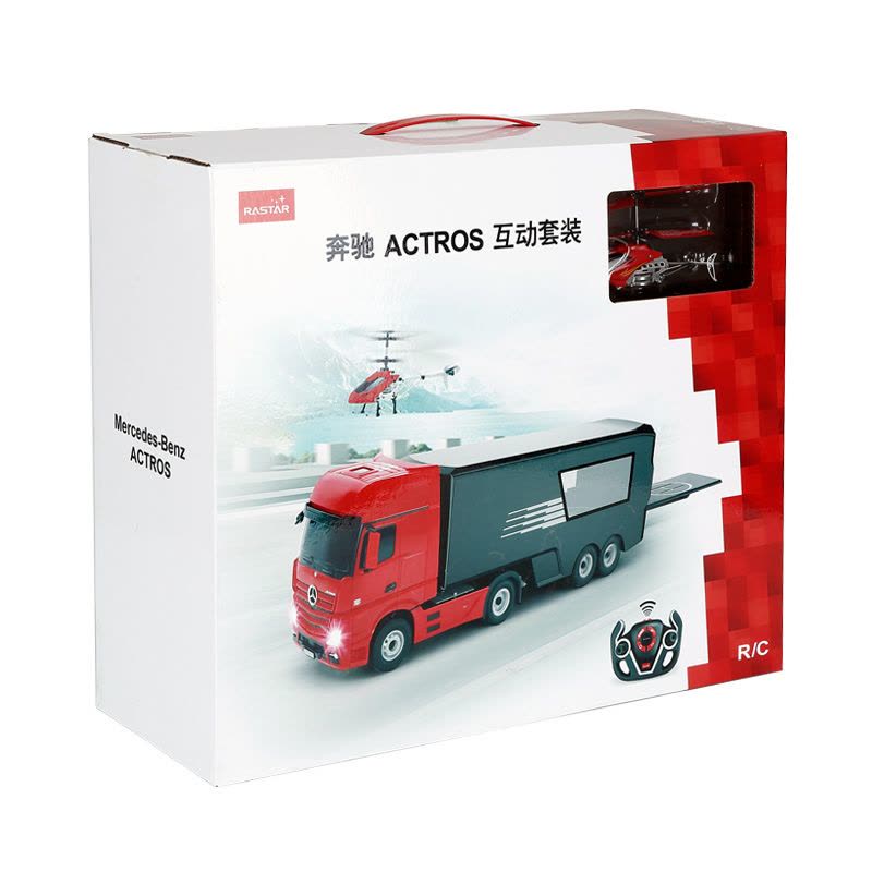 星辉(Rastar)奔驰遥控汽车货柜车集装箱卡车儿童玩具汽车模型77760.14红色图片