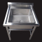 乐创(lecon) LC-X3 商用不锈钢水池 三槽水槽 洗碗池洗菜池组装