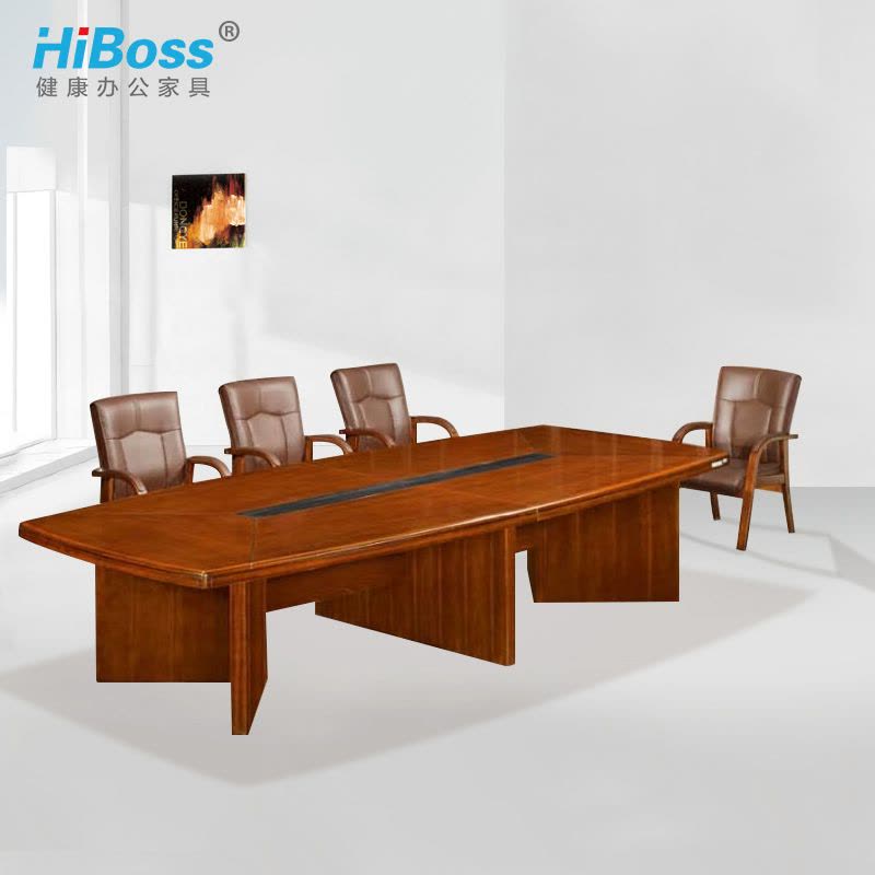 HiBoss油漆会议桌会议室长桌中式办公桌图片