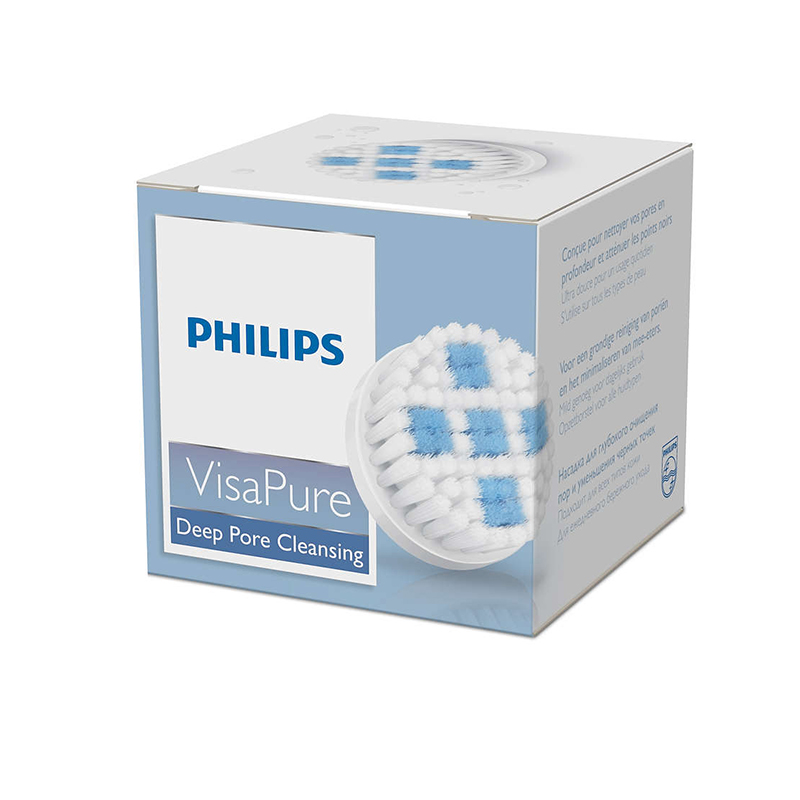 飞利浦(Philips)电子美容器清洁仪洁面仪祛黑头粉刺刷头SC5996 蓝白