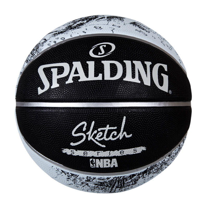 斯伯丁SPALDING篮球 84-447Y 室外用篮球 素描涂鸦系列 街头篮球风 橡胶材质