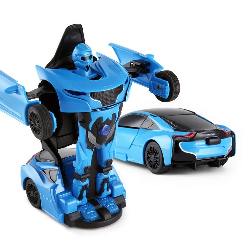 星辉(Rastar)1:32RS战警口袋机器人合金变形玩具汽车带声光可变形车模型61800蓝色图片
