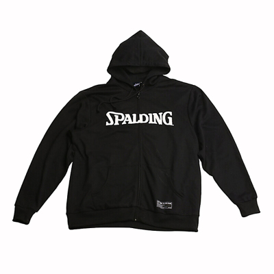 斯伯丁Spalding男子春秋篮球休闲卫衣时尚拉链运动夹克外套 20003-01黑色