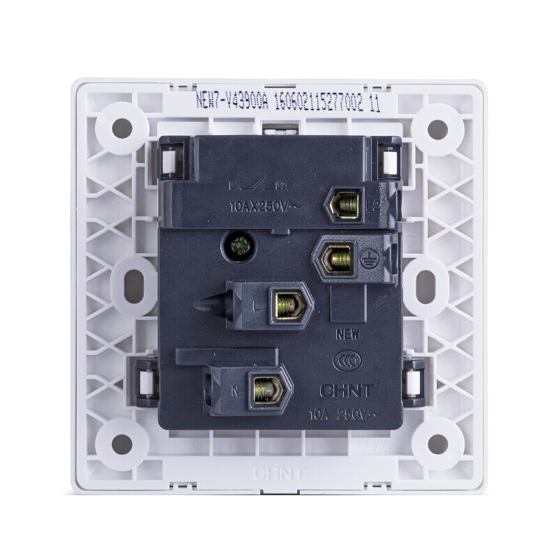 正泰CHNT 开关插座 一开单控五孔插座面板 10A墙壁电源插座 典雅白NEW7-V43900A