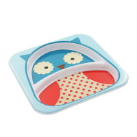 SKIP HOP zoo 猫头鹰系列分割宝宝盘 婴儿儿童餐具 3-12岁 宝宝餐碟餐盘 PP材质