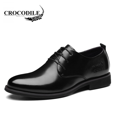 鳄鱼恤 CROCODILE 皮鞋男士潮流商务正装鞋系带有跟牛皮男鞋 2011