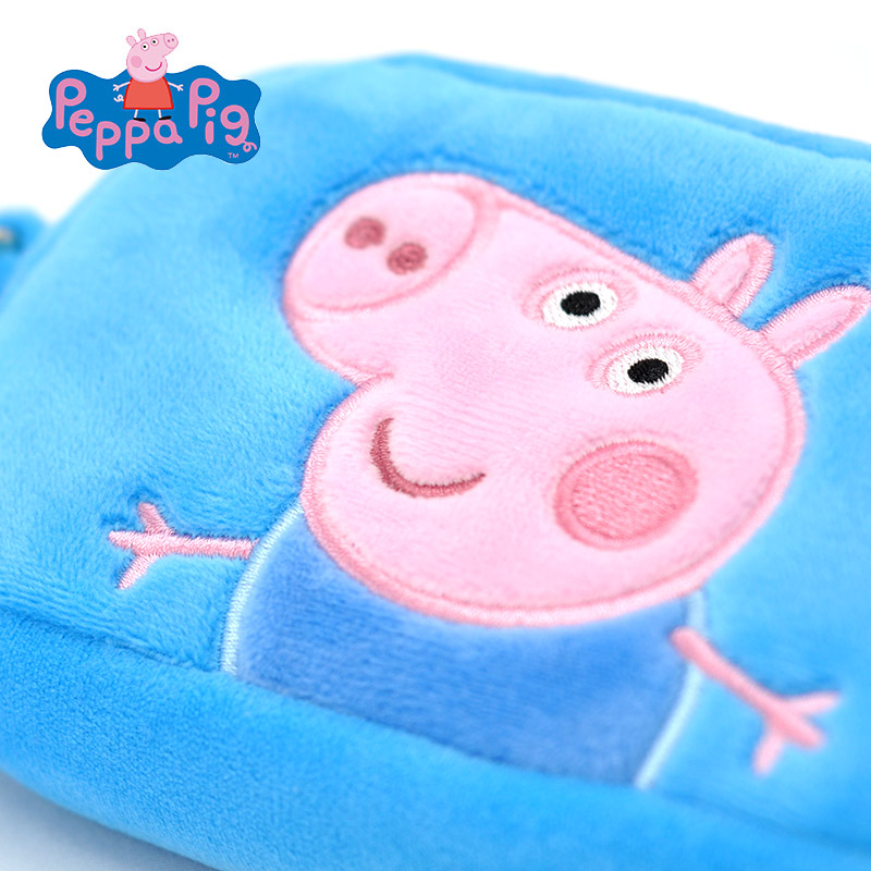 小猪佩奇Peppa Pig毛绒玩具乔治方形钱包 15*9*3cm