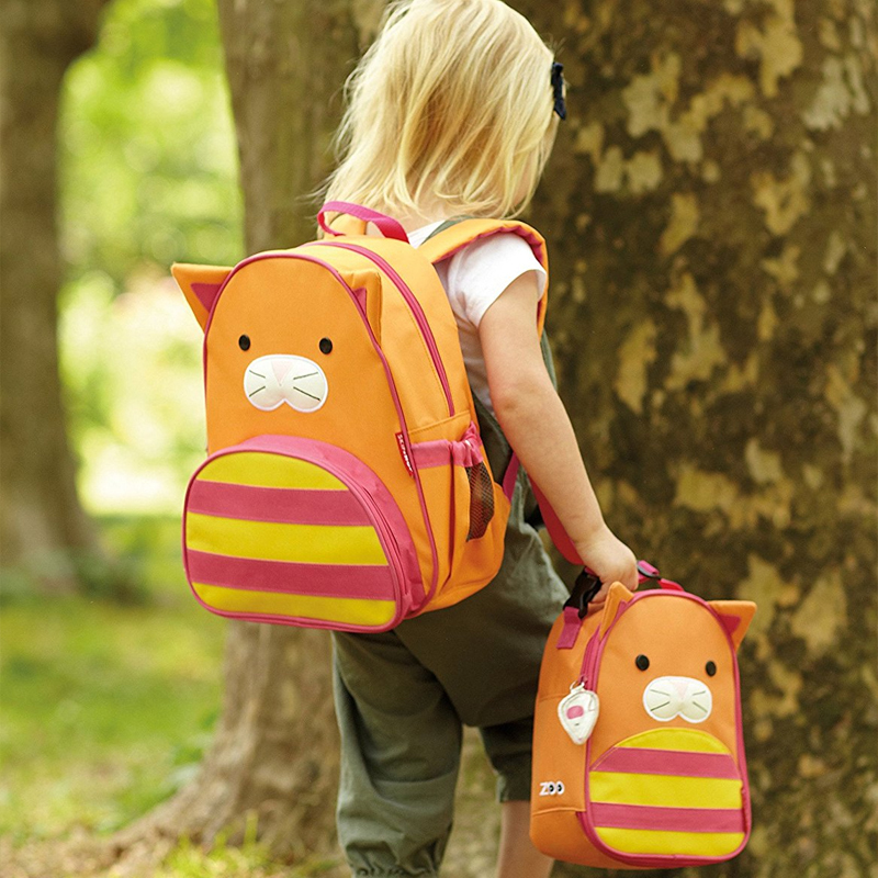 SKIP HOP动物书包儿童宝宝幼儿园双肩背包 猫咪款 橙色 中性 儿童文具 3-7岁