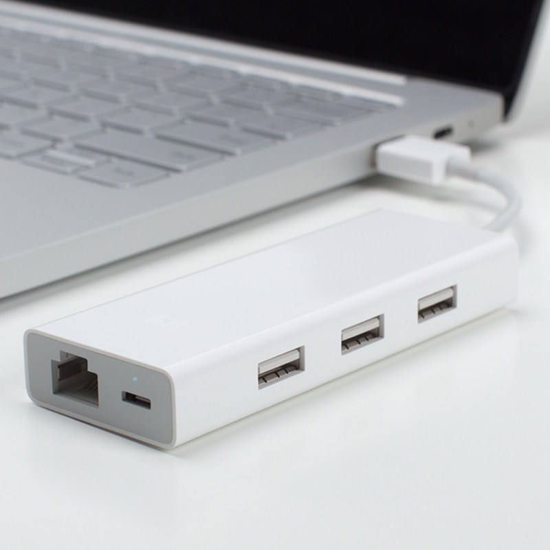 小米USB3.0至千兆网口多功能转接器高速传输笔记本平板电脑网线转接器高清大图
