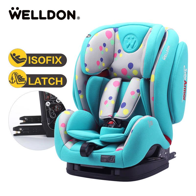 [汽车用品]惠尔顿(welldon)汽车儿童安全座椅ISOFIX接口全能盔宝TT(9个月-12岁)祈福苹果红图片