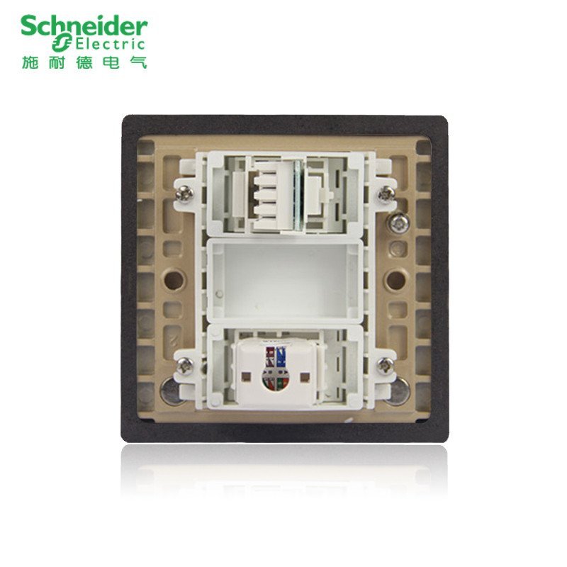 施耐德电气(Schneider Electric)香槟金 开启式 86型 电话+电脑地插