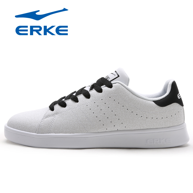 鸿星尔克(ERKE)2018新款男士潮流小白鞋系带低帮耐磨防滑休闲板鞋51118101035