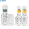 飞利浦(PHILIPS) DCTG186 数字无绳电话/一拖二套机 /免提对讲 /屏幕背光 /家用办公座机子母机(白色)