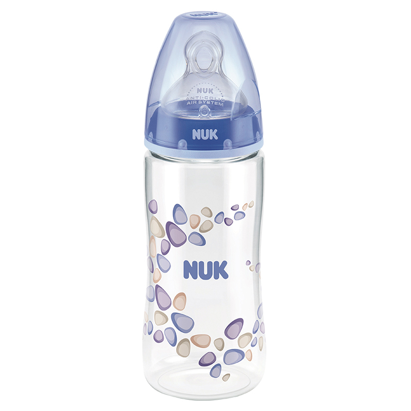 德国进口 NUK奶瓶新生儿宽口径PA奶瓶300ml 婴儿奶瓶宝宝防摔防爆防胀气硅胶奶嘴(带0-6月奶嘴)颜色随机