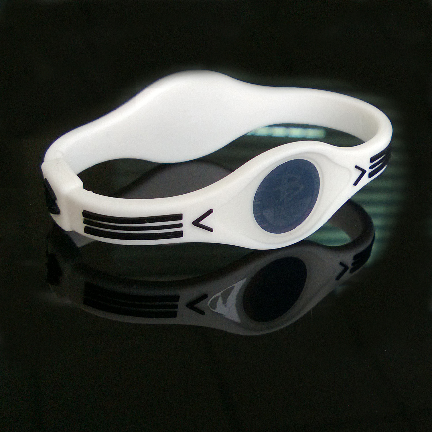 POWER BALANCE 霸能 能量平衡手环 运动手环 道奇蝰蛇VP款白色黑字M码190