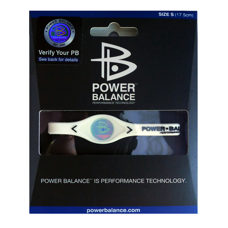 POWER BALANCE 霸能 能量平衡手环 运动手环 白色黑字核心款S码175