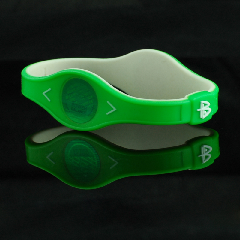 POWER BALANCE 霸能 高浓度负离子 能量平衡手环 硅胶手环绿色M190