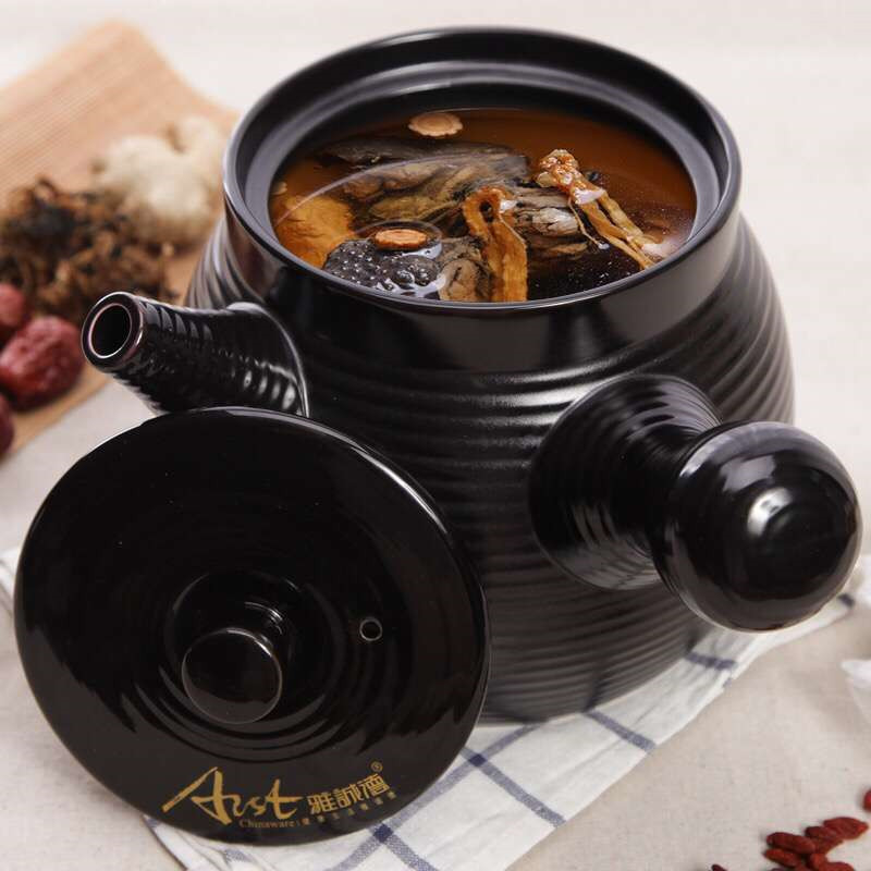 雅诚德(Arst)中药养生壶熬药煎药砂锅 容量3.75L 药煲带手柄 陶瓷燃气煤气灶明火直径16cm