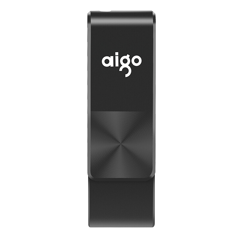 爱国者(aigo)U266 16G 电脑U盘 360°旋转防护U盘 CD纹防滑设计 黑色高清大图