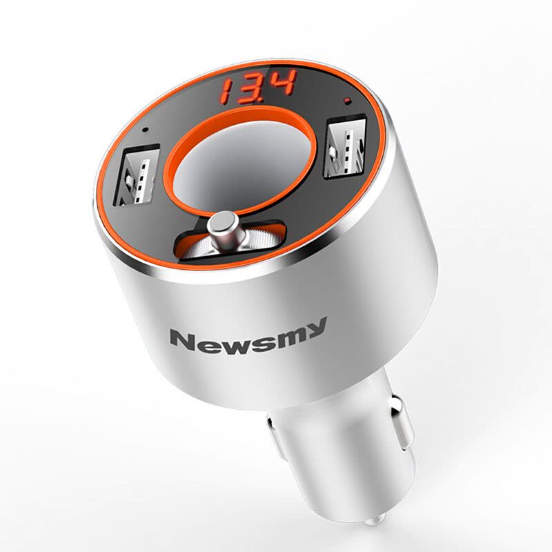 纽曼(Newsmy) 蓝牙车载MP3播放器 C66 银色 多功能摇杆操控 U盘播放 双盲插USB口安全车载充电器 MP3图片