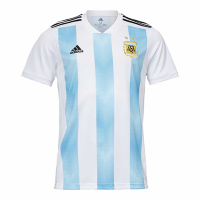 阿迪达斯阿根廷2018世界杯主场足球队服短袖球衣BQ9324