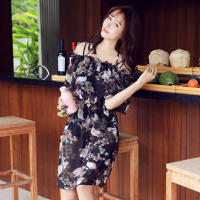 金格尔比基尼泳衣女小胸聚拢性感厚垫三件套黑色遮肚显瘦泡温泉游泳衣