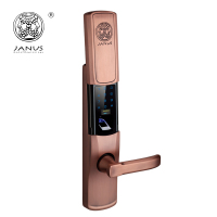 雅努斯JANUS触摸电动滑盖智能电子家用防盗指纹密码锁 雅系列MF-1 红古铜