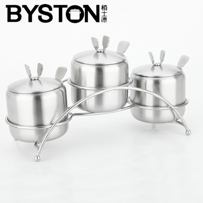 栢士德BYSTON不锈钢调味罐三件套BST-066