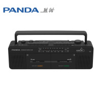 熊猫(PANDA) F-539双磁带校园广播学生学习外语卡拉复读收音收录机便捷式收音机插卡音箱 黑色 1台