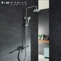 科勒旗下品牌 卡丽卫浴(KARAT) 露娜II可调节式双花洒淋浴柱 雨淋 喷淋 花洒 14744T-MA-CP