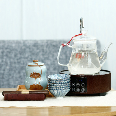 尚帝（shangdi）整套茶具智能电陶炉带加水普洱蒸茶器玻璃茶壶蒸汽煮茶泡茶器 Q10养生壶陶瓷茶杯茶具套装
