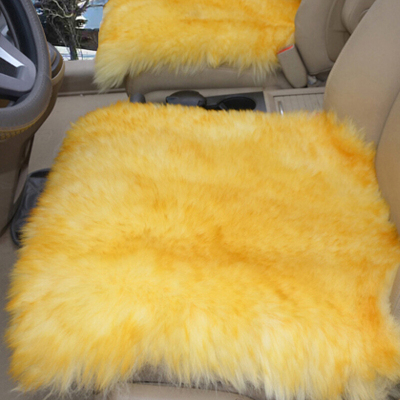 [汽车用品]布雷什(BOLISH)新款冬季羊毛汽车坐垫小方垫一片(金色刷尖)