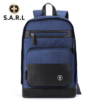 S.A.R.L男女通用旅行包 15.6英寸 双肩电脑包 男士背包女士学生尼龙书包 蓝色