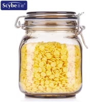 Scybe喜碧 贝吉储藏瓶1.0L方形玻璃瓶彩色密封罐杂粮罐暗金色单支装