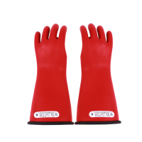 双安 10KV绝缘手套 耐压7500KV电工手套 乳胶舒适型 1级红色