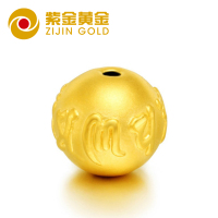 紫金黄金(ZiJin)六字真言转运珠3D硬金黄金吊坠通用足金AU999定价