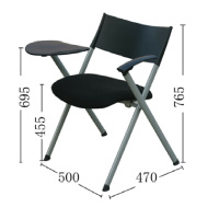 麦格尚 培训椅ZSY2-D 办公椅折叠椅会议椅教学椅 带手写板 有扶手 黑色(2件起售)