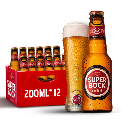 超级波克SuperBock葡萄牙经典进口啤酒整箱原瓶进口200ml*12瓶