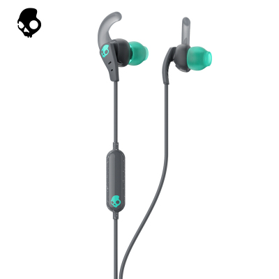斯酷凯蒂(Skullcandy) Set 入耳式运动有线耳机 耐汗固定设计 线控语音通话耳塞 灰绿色