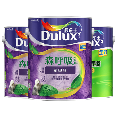 多乐士(Dulux) 竹炭森呼吸无添加硅藻抗甲醛内墙乳胶漆 墙面漆油漆涂料 A8110+A931 套装15L