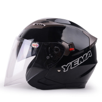 野马(YEMA)625绿城物业20年指定供应商提供 摩托车安全头盔安全帽电动车头盔四季通用 亮黑 均码