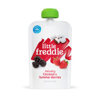LittleFreddie小皮黑莓椰子草莓香蕉苹果泥100g