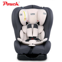 pouch婴儿安全座椅0-4-6岁新生儿宝宝便携式儿童安全座椅汽车专用座椅双向安装 侧翼升级款-太空灰