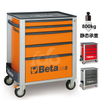 Beta 百塔进口抽屉式移动工具车工具柜推车七层五层汽保加厚工具车 七层灰色(其他地区)