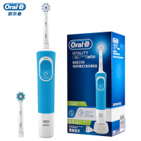 欧乐B(Oralb)电动牙刷 成人2D声波震动(自带刷头*2)清新蓝 D100 博朗精工